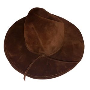 vintage brown wide brim hat